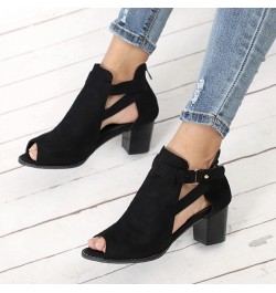 Summer Sandals for Women,Comfy Hollow Out Breathable Peep Open Toe Chunky Low Heel Platform Sandals Thick Sole Walking Sandal...