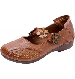 Women's Flats Shoes Women Shoes Flats Women's Ballet Flats Round Toe On Flats Brown $18.56 Flats