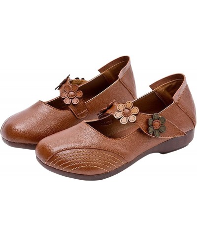 Women's Flats Shoes Women Shoes Flats Women's Ballet Flats Round Toe On Flats Brown $18.56 Flats