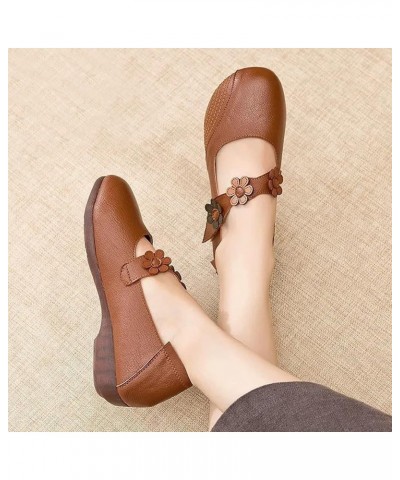 Women's Flats Shoes Women Shoes Flats Women's Ballet Flats Round Toe On Flats Brown $18.56 Flats