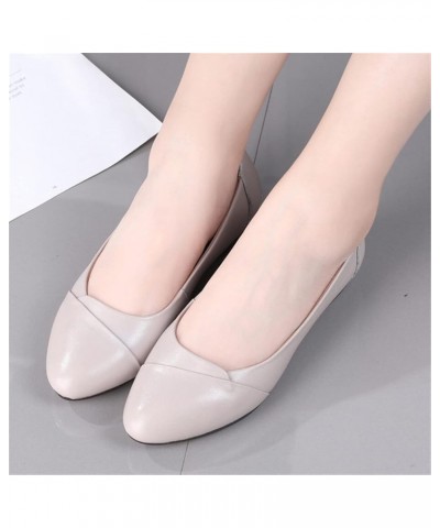 Women's Dolly Shoes, Ballerinas Loafers Shoes Soft Sole Flat Shoes Casual Middle-Aged and Elderly Comfortable Leather Shoes,B...