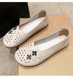 Ladies Summer Flowers Solid Colour Shallow Mouth Hollow Breathable Flat Bottom Comfortable Large Size Single Shoes Casual Sho...