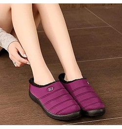 LONG-M Plus Velvet Slippers Non-Slip Breathable Slippers Winter Warm Indoor Slippers Outdoor Flat Slippers 35 Purple $17.81 S...