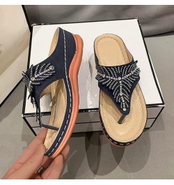 Wedge Sandals Orthopedic Sandals for Women Summer with Arch Support Anti-Slip Sandals Comfortable Walking Beach Sandals Y1-kh...