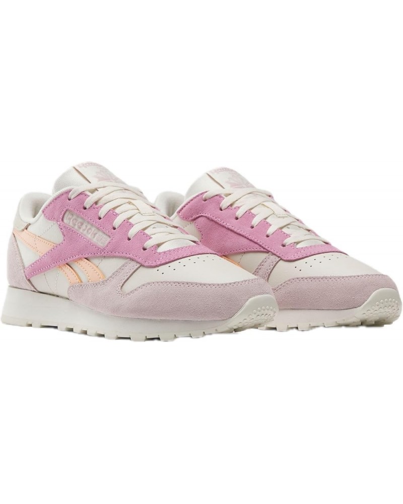 Women's Classic Leather Sneaker Bone/Peach Glow/Ashen Lilac $30.12 Fashion Sneakers