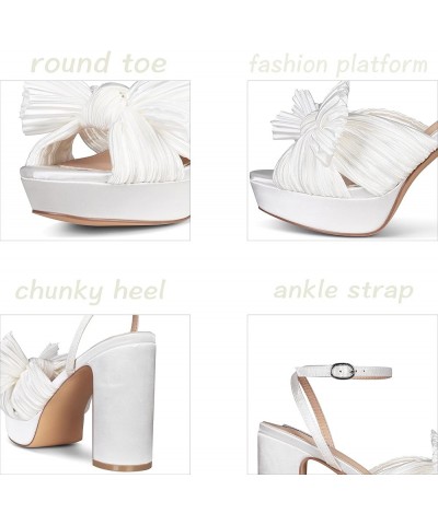 Womens Heeled Sandals Platform Sandals Women White Sandals Women Dress sandals for women Wedding Shoes for Bride White $22.68...