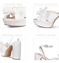 Womens Heeled Sandals Platform Sandals Women White Sandals Women Dress sandals for women Wedding Shoes for Bride White $22.68...