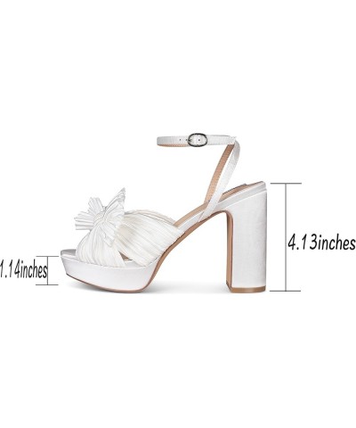 Womens Heeled Sandals Platform Sandals Women White Sandals Women Dress sandals for women Wedding Shoes for Bride White $22.68...