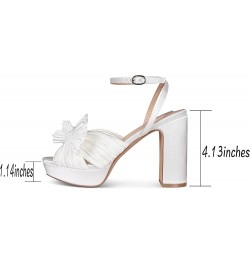 Womens Heeled Sandals Platform Sandals Women White Sandals Women Dress sandals for women Wedding Shoes for Bride White $22.68...