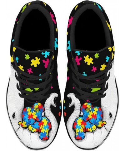 Adults Autism Shoes Lightweight Breathable Running Sneaker Autism Awareness Puzzle Pattern Tennis Walking Gym Shoes Best Auti...