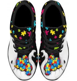 Adults Autism Shoes Lightweight Breathable Running Sneaker Autism Awareness Puzzle Pattern Tennis Walking Gym Shoes Best Auti...