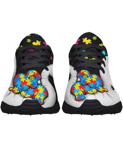 Adults Autism Shoes Lightweight Breathable Running Sneaker Autism Awareness Puzzle Pattern Tennis Walking Gym Shoes Best Auti...