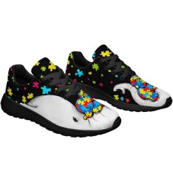 Adults Autism Shoes Lightweight Breathable Running Sneaker Autism Awareness Puzzle Pattern Tennis Walking Gym Shoes Best Auti...