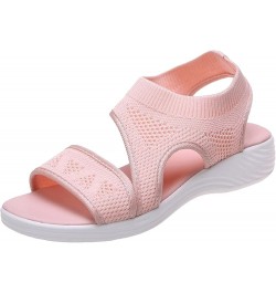 Women'S Sandals Size 10 Ladies Fashion Solid Color Breathable Mesh Fish Mouth Casual Flat Sandals Women Sandal Pink $13.58 Sa...