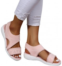 Women'S Sandals Size 10 Ladies Fashion Solid Color Breathable Mesh Fish Mouth Casual Flat Sandals Women Sandal Pink $13.58 Sa...