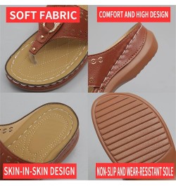 Women Comfortable Slippers Leather Hollow Rhinestone Flip Flops Walking Sandals Orthopedic Arch Support Thong Sandals Casual ...