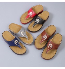 Women Comfortable Slippers Leather Hollow Rhinestone Flip Flops Walking Sandals Orthopedic Arch Support Thong Sandals Casual ...