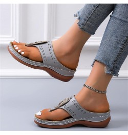 Women Comfortable Slippers Leather Hollow Rhinestone Flip Flops Walking Sandals Orthopedic Arch Support Thong Sandals Casual ...