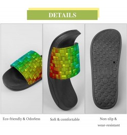 Colorful Gradient Cubes Home Slippers PVC Open Toe Shower Slippers Fashion Sandals for Men Women 36 (230mm) Black-style $17.8...