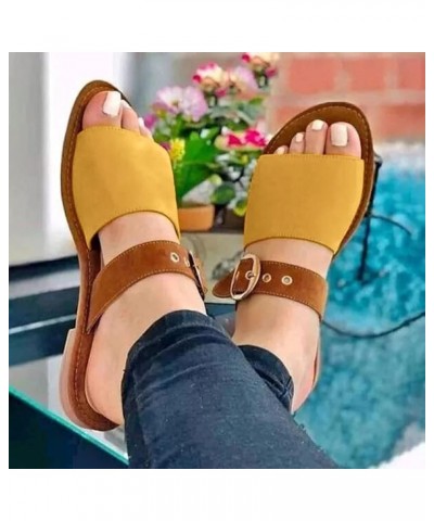 women sandals size 8 lavender heels dress sandals block heel sandals sandals for women dressy Z 02-yellow $19.68 Fashion Snea...