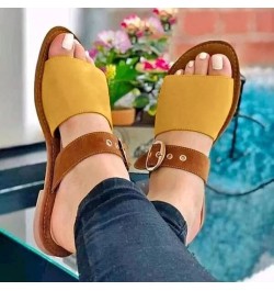 women sandals size 8 lavender heels dress sandals block heel sandals sandals for women dressy Z 02-yellow $19.68 Fashion Snea...