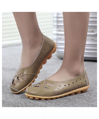 Summer Flat Sandals Hollow Shoes Women Shoes Hole Shoes Women Sandals 10 Wide Sandals Khaki $17.31 Sandals