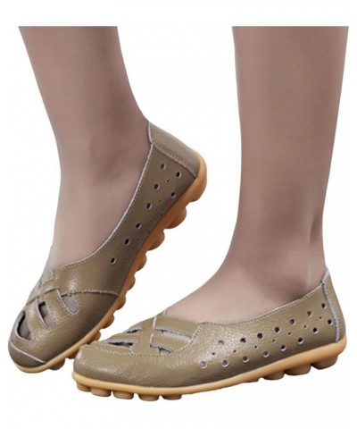 Summer Flat Sandals Hollow Shoes Women Shoes Hole Shoes Women Sandals 10 Wide Sandals Khaki $17.31 Sandals