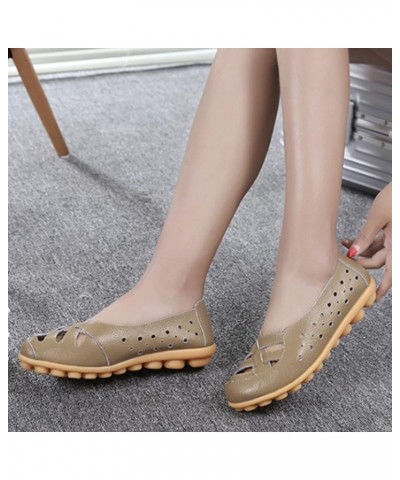 Summer Flat Sandals Hollow Shoes Women Shoes Hole Shoes Women Sandals 10 Wide Sandals Khaki $17.31 Sandals