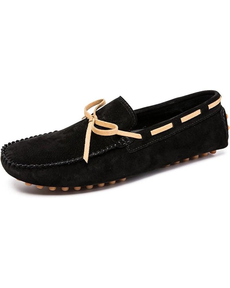 Men's Loafers Round Toe PU Leather Moccasins Boat Shoes Flat Heel Flexible Lightweight Casual Slip On Black $29.12 Loafers & ...