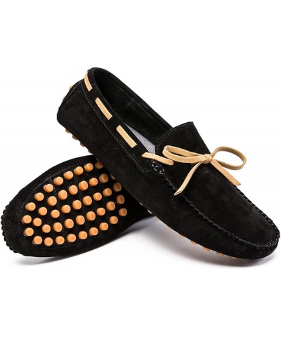 Men's Loafers Round Toe PU Leather Moccasins Boat Shoes Flat Heel Flexible Lightweight Casual Slip On Black $29.12 Loafers & ...