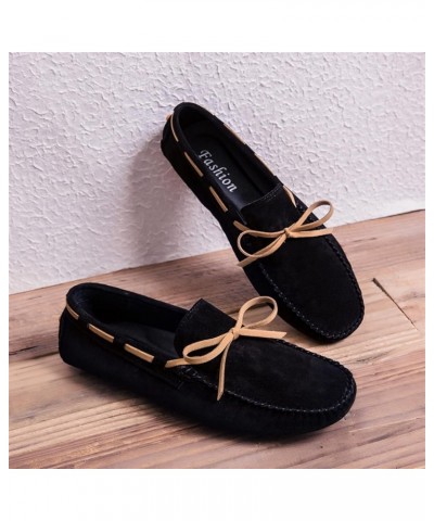 Men's Loafers Round Toe PU Leather Moccasins Boat Shoes Flat Heel Flexible Lightweight Casual Slip On Black $29.12 Loafers & ...