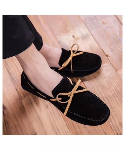 Men's Loafers Round Toe PU Leather Moccasins Boat Shoes Flat Heel Flexible Lightweight Casual Slip On Black $29.12 Loafers & ...