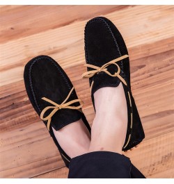 Men's Loafers Round Toe PU Leather Moccasins Boat Shoes Flat Heel Flexible Lightweight Casual Slip On Black $29.12 Loafers & ...