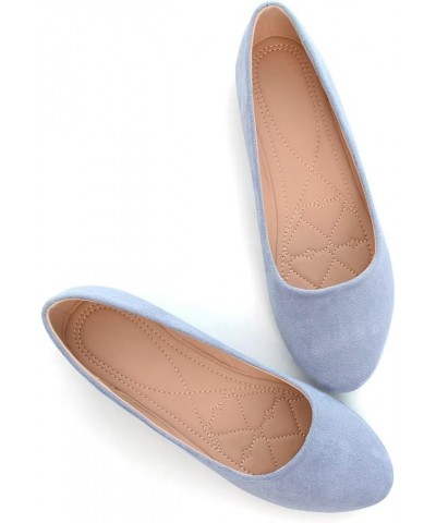 Women's Comfortable Slip On Ballet Shoes Square Toe Dress Flats Soft Walking Flats Upgrade Magnolia $17.14 Flats