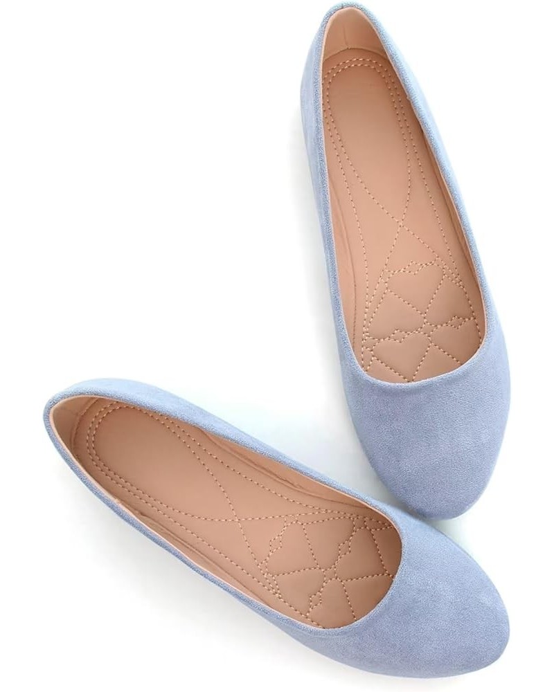 Women's Comfortable Slip On Ballet Shoes Square Toe Dress Flats Soft Walking Flats Upgrade Magnolia $17.14 Flats