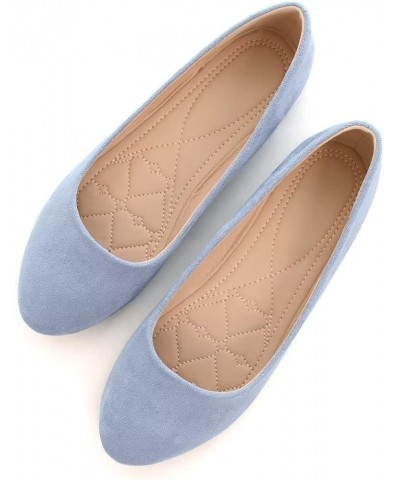 Women's Comfortable Slip On Ballet Shoes Square Toe Dress Flats Soft Walking Flats Upgrade Magnolia $17.14 Flats