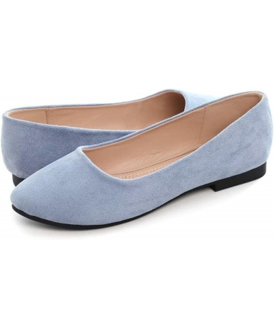 Women's Comfortable Slip On Ballet Shoes Square Toe Dress Flats Soft Walking Flats Upgrade Magnolia $17.14 Flats