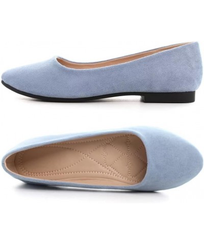 Women's Comfortable Slip On Ballet Shoes Square Toe Dress Flats Soft Walking Flats Upgrade Magnolia $17.14 Flats