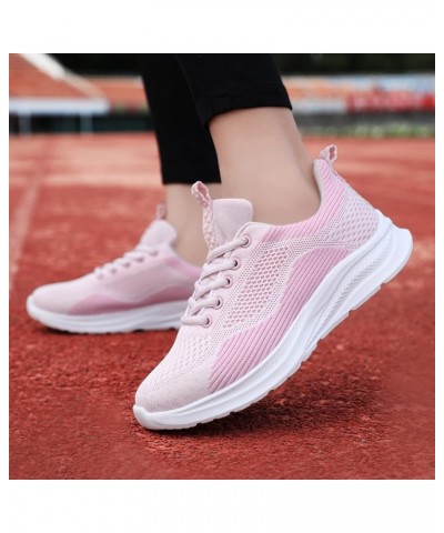 Workout Sneakers for Women 2022, Slip On Breathe Mesh Walking Shoes Women Sneakers Wedge Platform Loafers Z 15-pink $14.12 At...