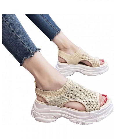 Womens Orthopedic Shoes, Platform Sandals for Women Women's Slip On Mesh Walking Shoes Summer Slip-On Sandals Orthopedic Plat...