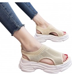 Womens Orthopedic Shoes, Platform Sandals for Women Women's Slip On Mesh Walking Shoes Summer Slip-On Sandals Orthopedic Plat...