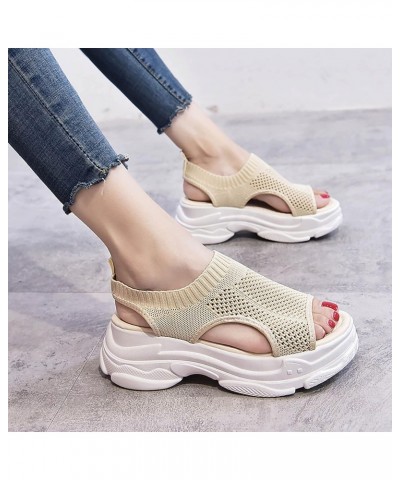 Womens Orthopedic Shoes, Platform Sandals for Women Women's Slip On Mesh Walking Shoes Summer Slip-On Sandals Orthopedic Plat...