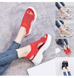 Womens Orthopedic Shoes, Platform Sandals for Women Women's Slip On Mesh Walking Shoes Summer Slip-On Sandals Orthopedic Plat...