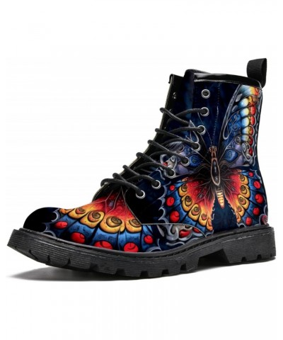 Winter Shoes for Women Girls Colorful Butterfly High Top Lace Up Leather Boots Stylish Print Ankle Booties 6.5 $43.98 Boots