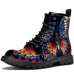 Winter Shoes for Women Girls Colorful Butterfly High Top Lace Up Leather Boots Stylish Print Ankle Booties 6.5 $43.98 Boots