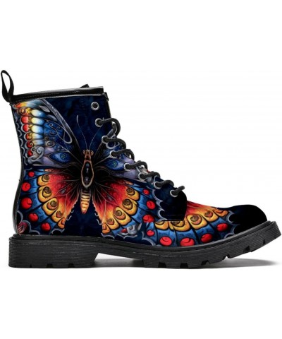 Winter Shoes for Women Girls Colorful Butterfly High Top Lace Up Leather Boots Stylish Print Ankle Booties 6.5 $43.98 Boots