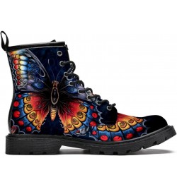 Winter Shoes for Women Girls Colorful Butterfly High Top Lace Up Leather Boots Stylish Print Ankle Booties 6.5 $43.98 Boots