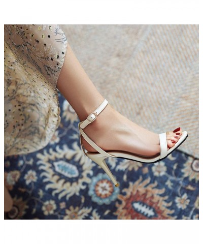 Elegant Women Sandals with Open Toe and Stiletto White2 $21.51 Sandals