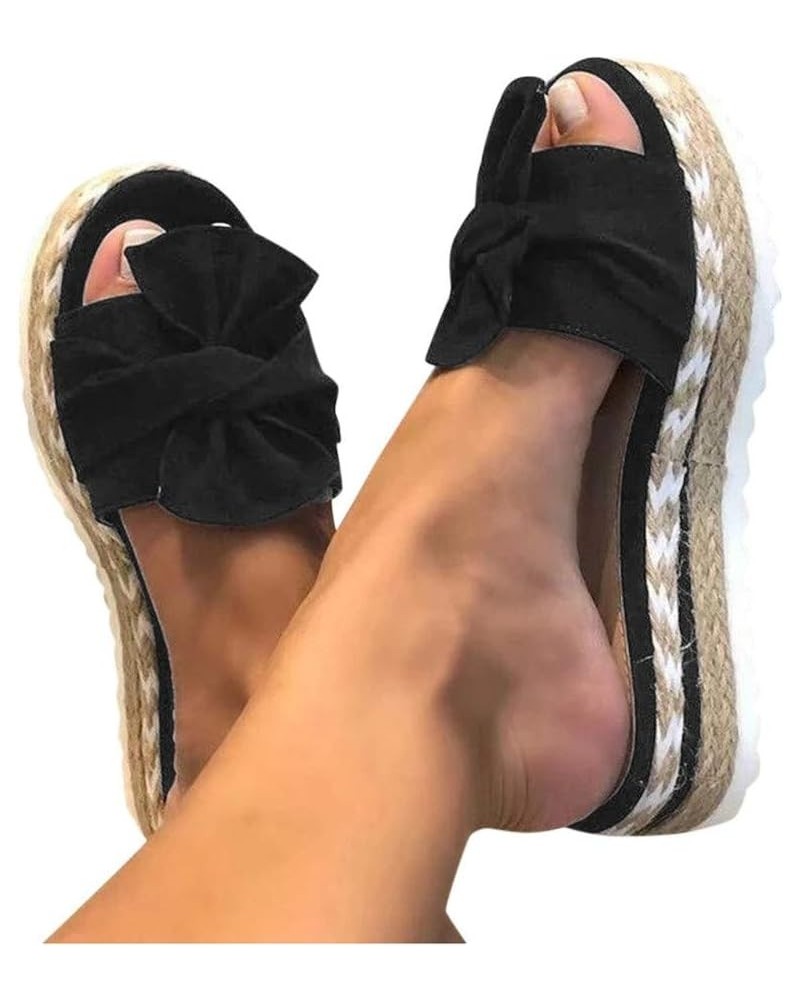 Slippers for Women Wide Width Gibobby 2019 Comfy Platform Sandals Shoes Summer Beach Travel Slipper Flip Flop A01-black $14.0...