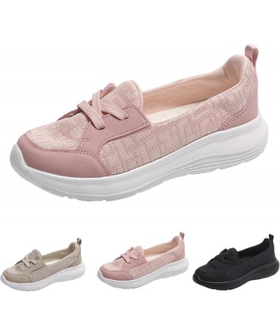 Women Casual Shoes Fashionable Simple and Solid Color Lace Up Thick Soles and Soft Soles Sketches Sandals Woman's Shoe (Black...